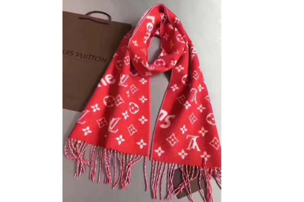 Replica Louis Vuitton x supreme Monogram Scarf And Shawl Red