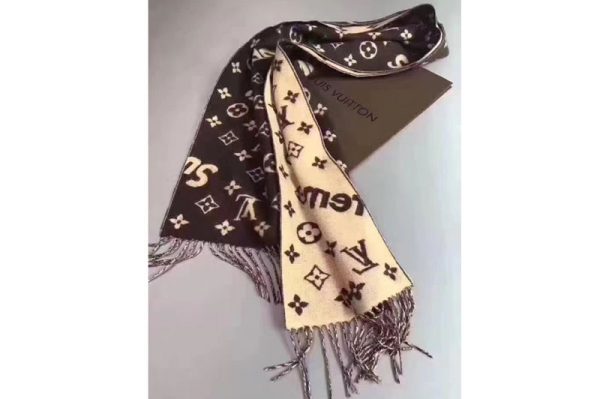 Replica Louis Vuitton x supreme Monogram Scarf And Shawl Coffee