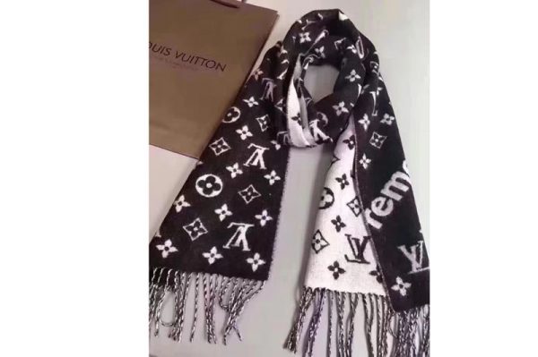 Replica Louis Vuitton x supreme Monogram Scarf And Shawl Black