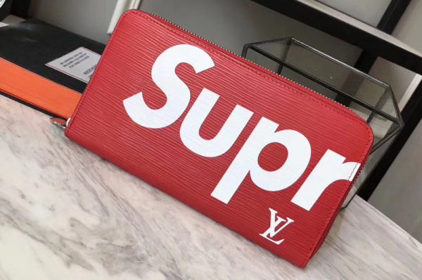 Replica Louis Vuitton M60305 Epi Leather Supreme X Zippy Wallet Red