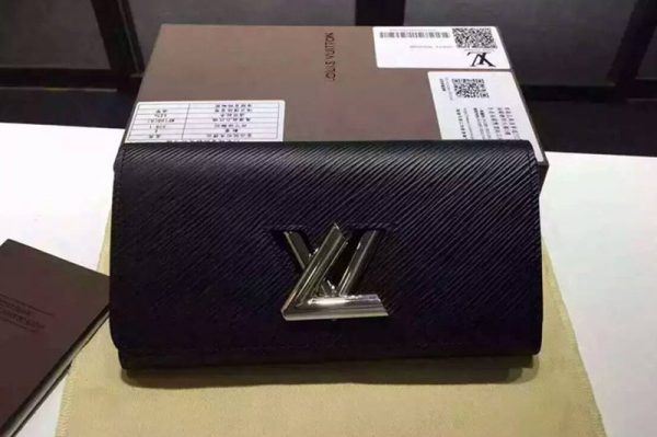 Replica Louis Vuitton M6117N Epi Leather Twist Wallet Black