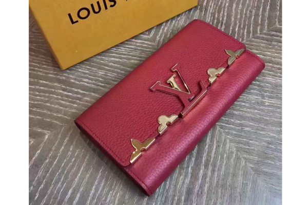 Replica Louis Vuitton M64551 Capucines Wallet Taurillon Leather Red