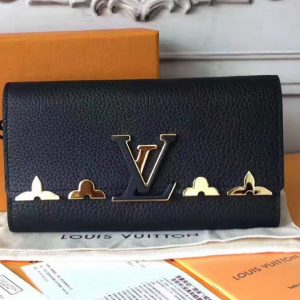 Replica Louis Vuitton M64551 Capucines Wallet Taurillon Leather Black