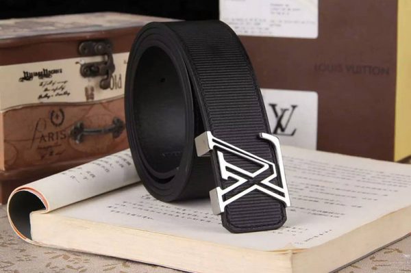 Replica Louis Vuitton Epi Leather Belts With Black/Silver Buckle