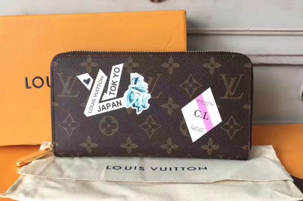 Replica Louis Vuitton M60017 Monogram Canvas Zippy Wallet with Print