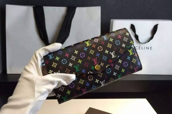 Replica Louis Vuitton M60668 Monogram Multicolore Sarah Wallet Black