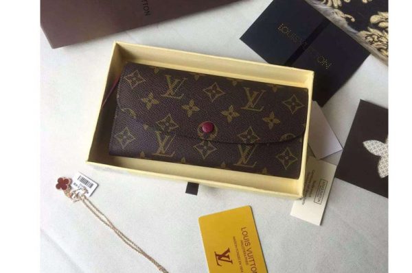 Replica Louis Vuitton M60697 Monogram Canvas Emilie Wallet Fuchsia