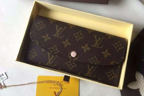 Replica Louis Vuitton M61289 Monogram Canvas Emilie Wallet Rose Ballerine