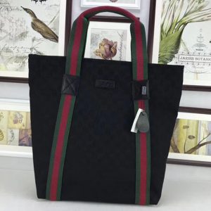 Replica Gucci 189669 Tote bags 1:1 Black Canvas HandBags