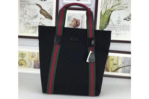 Replica Gucci 189669 Tote bags 1:1 Black Canvas HandBags