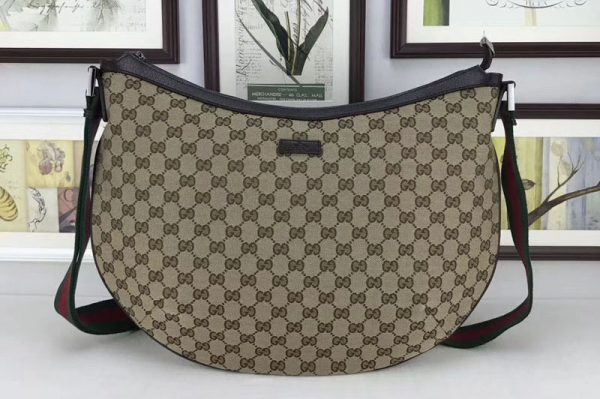 Replica Gucci 189752 GG Canvas Large Messenger Bag Coffee