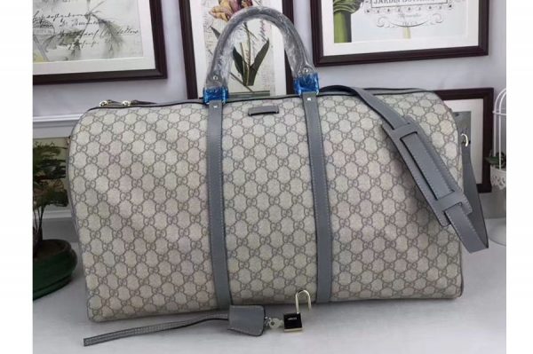 Replica Gucci 206500 GG Fabric Large Carry On Duffel Bags Grey