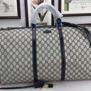 Replica Gucci 206500 GG Fabric Large Carry On Duffel Bags Blue