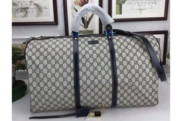 Replica Gucci 206500 GG Fabric Large Carry On Duffel Bags Blue