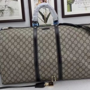 Replica Gucci 206500 GG Fabric Large Carry On Duffel Bags Coffee