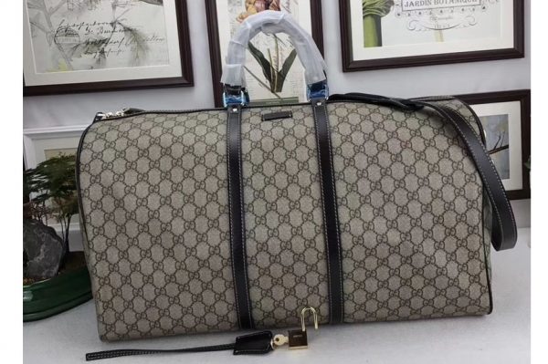 Replica Gucci 206500 GG Fabric Large Carry On Duffel Bags Coffee