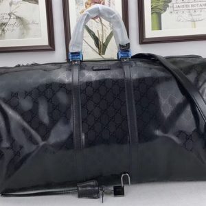 Replica Gucci 206500 GG Fabric Large Carry On Duffel Bags Black