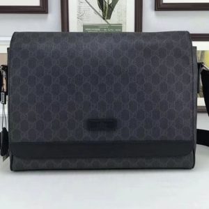 Replica Gucci 222285 GG Supreme Large Messenger Bags Black