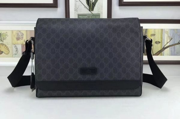 Replica Gucci 222285 GG Supreme Large Messenger Bags Black