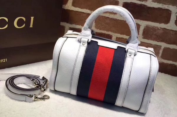 Replica Gucci 269876 Vintage Leather Boston Bags White