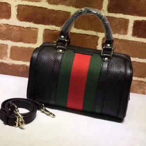 Replica Gucci 269876 Vintage Leather Boston Bags Black