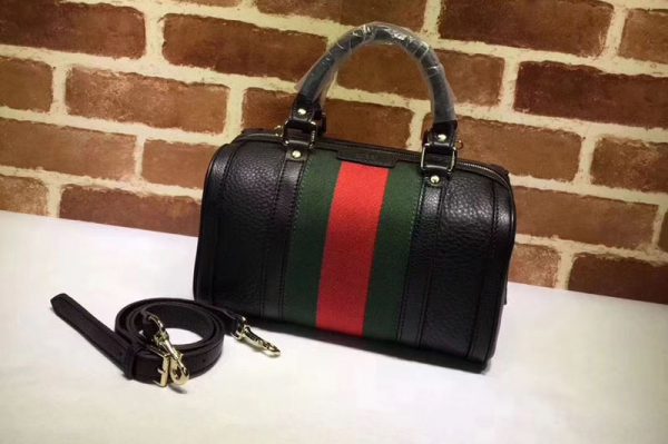 Replica Gucci 269876 Vintage Leather Boston Bags Black