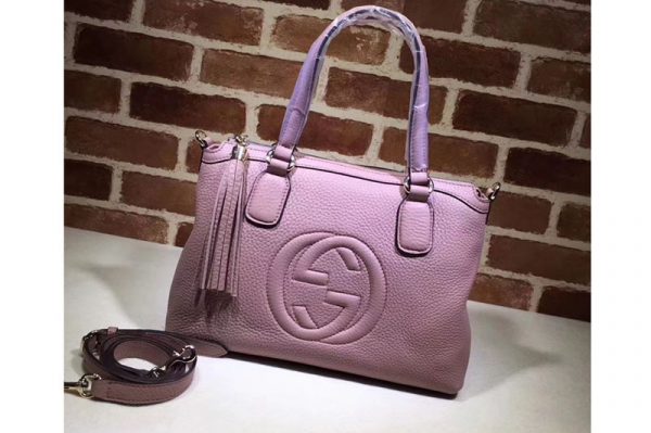 Replica Gucci 308362 Calf Leather Soho Top Handle Bags Pink