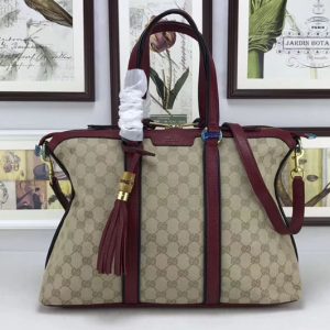 Replica Gucci 309621 Rania Original GG Top Handle Bags Wine