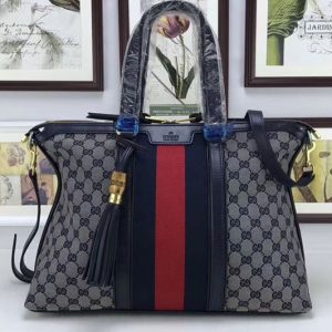 Replica Gucci 309621 Black Rania Original GG Top Handle Bags