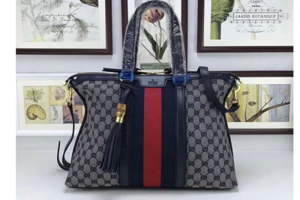 Replica Gucci 309621 Black Rania Original GG Top Handle Bags