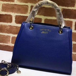 Replica Gucci 336032 Bamboo Shopper Tote Bags Calfskin Leather Blue