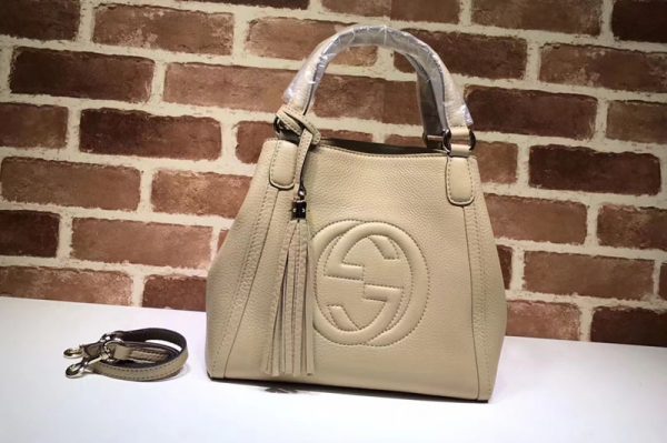 Replica Gucci 336751 Soho Grainy Leather Shoulder Bags Apricot