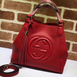 Replica Gucci 336751 Soho Grainy Leather Shoulder Bags Red