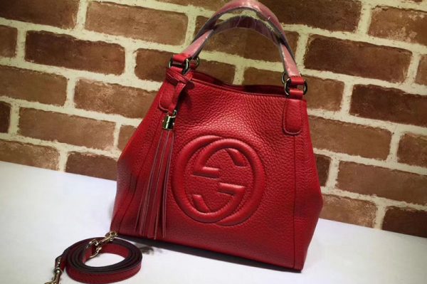 Replica Gucci 336751 Soho Grainy Leather Shoulder Bags Red