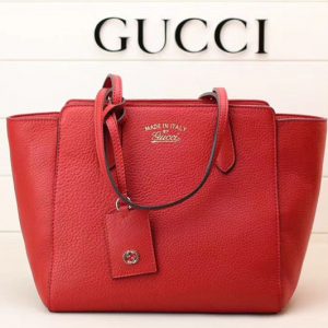 Replica Gucci 354408 Swing Leather Tote Bags Red