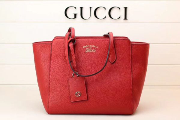 Replica Gucci 354408 Swing Leather Tote Bags Red