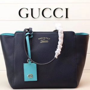 Replica Gucci 354408 Swing Leather Tote Bags Blue