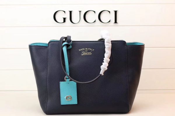 Replica Gucci 354408 Swing Leather Tote Bags Blue