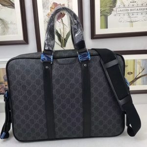 Replica Gucci 322287 GG Supreme Canvas Briefcase Bags Black