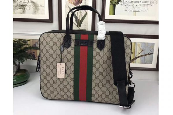 Replica Gucci ‎387102 Web GG Supreme briefcase Bags Brown