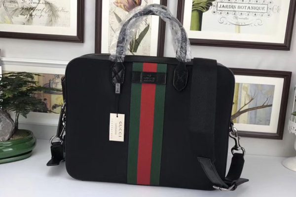 Replica Gucci ‎387102 Web GG Supreme briefcase Bags Black