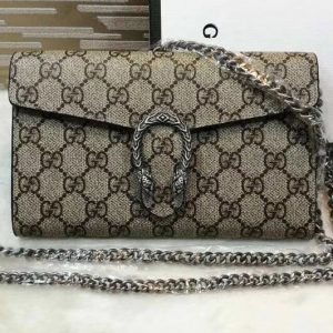 Replica Gucci 401231 Dionysus GG Supreme chain wallet Black