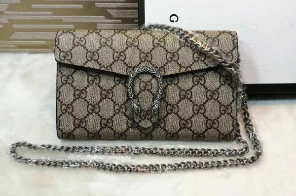 Replica Gucci 401231 Dionysus GG Supreme chain wallet Black