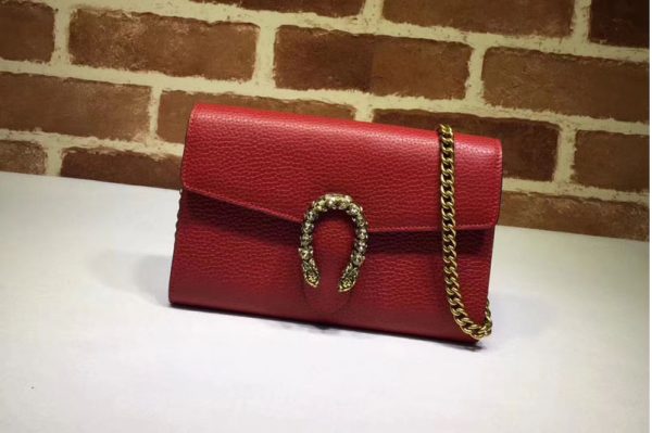 Replica Gucci 401231 Dionysus Leather Mini Chain Bags Red