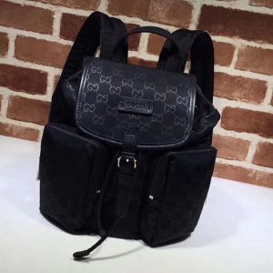 Replica Gucci 406361 GG Guccissima Black Canvas Backpack