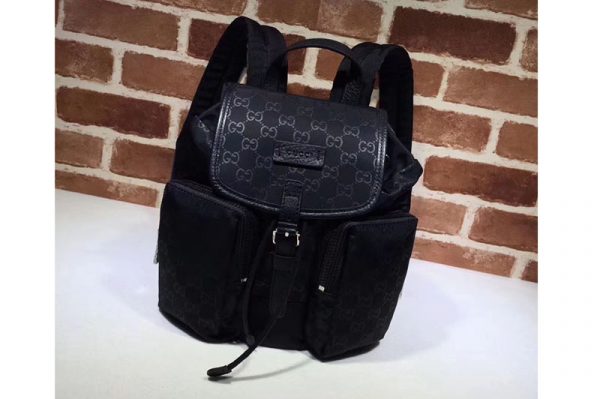 Replica Gucci 406361 GG Guccissima Black Canvas Backpack