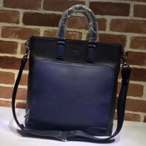 Replica Gucci 406463 Leather Tote Bags Black/Blue