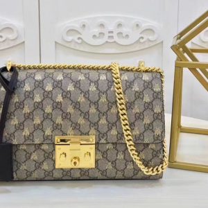 Replica Gucci 409486 Padlock GG Supreme Shoulder Bag Bee