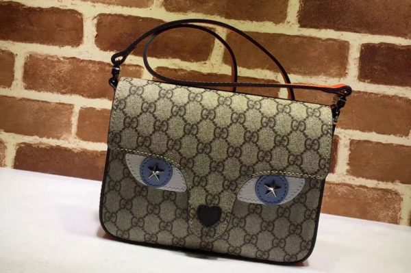 Replica Gucci 410806 Children's GG Supreme Cat Messenger Bags Blue