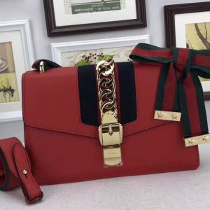 Replica Gucci 421882 Sylvie Leather Shoulder Bag Red